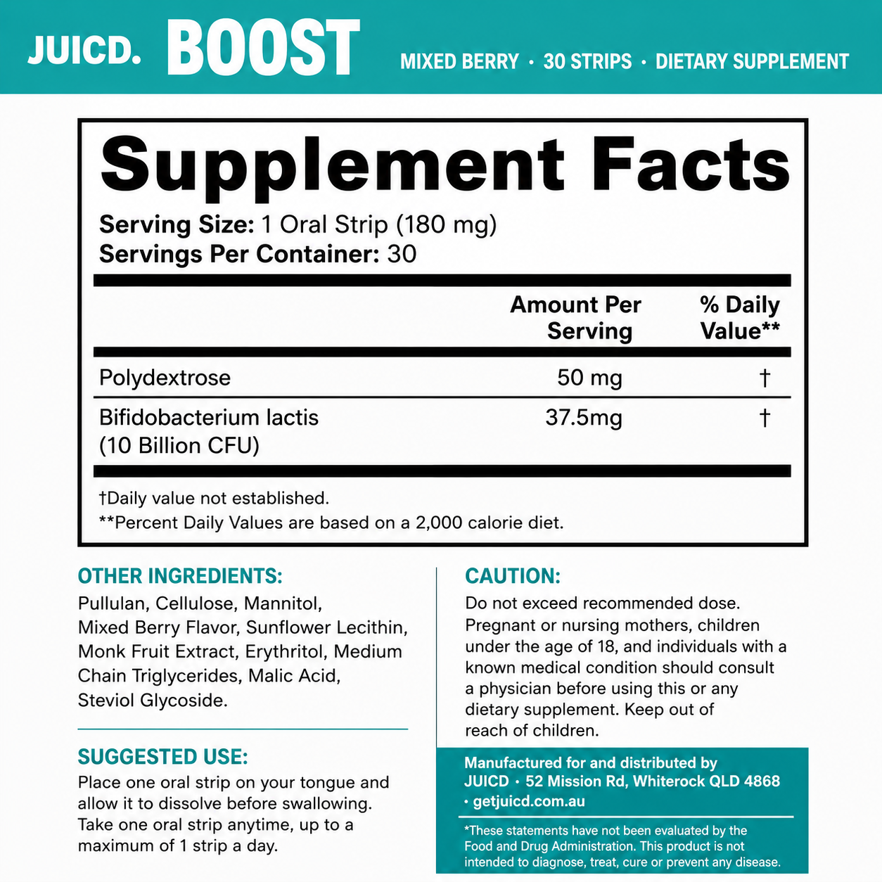 JUICD Boost Strip — Probiotic + Metabolism