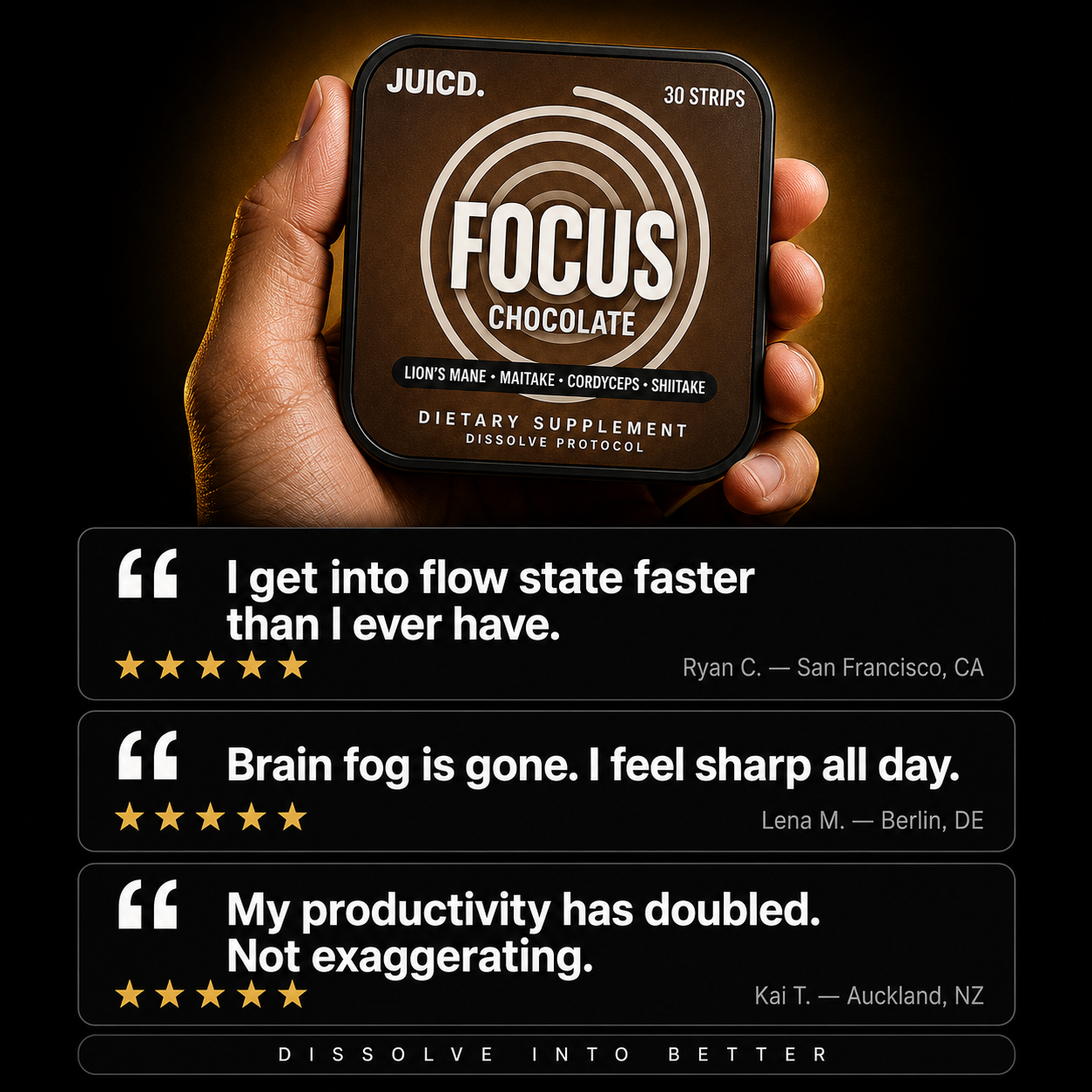 JUICD Focus Strip — Cognitive Performance, Naturally