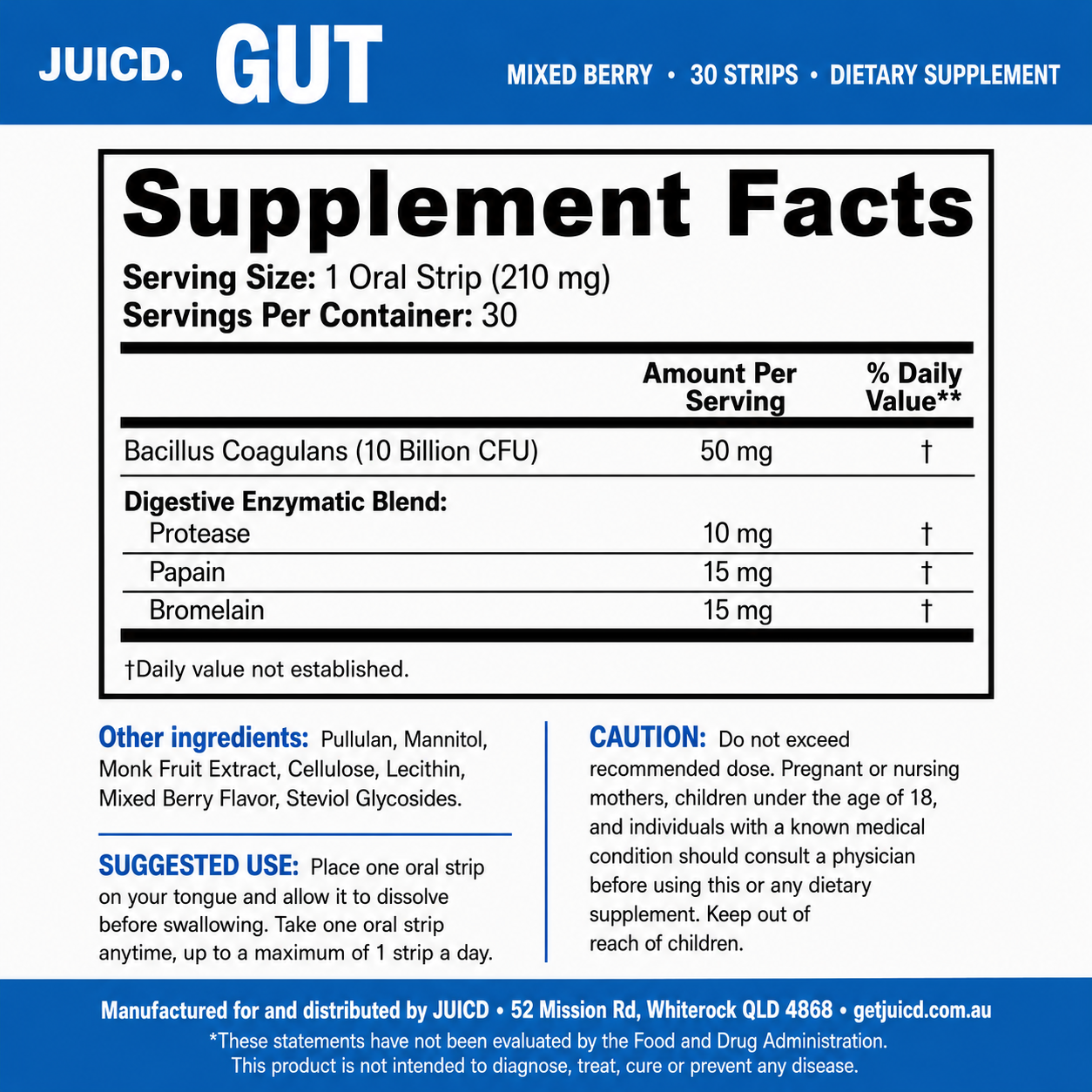 JUICD Gut Strip — Daily Microbiome Support