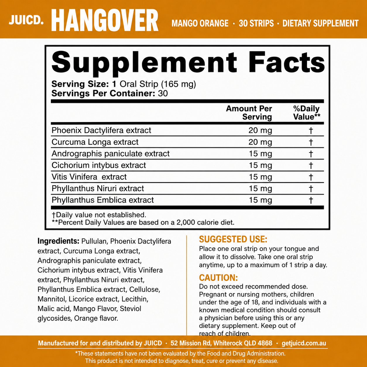 JUICD Hangover Strip — Tomorrow You Will Thank You