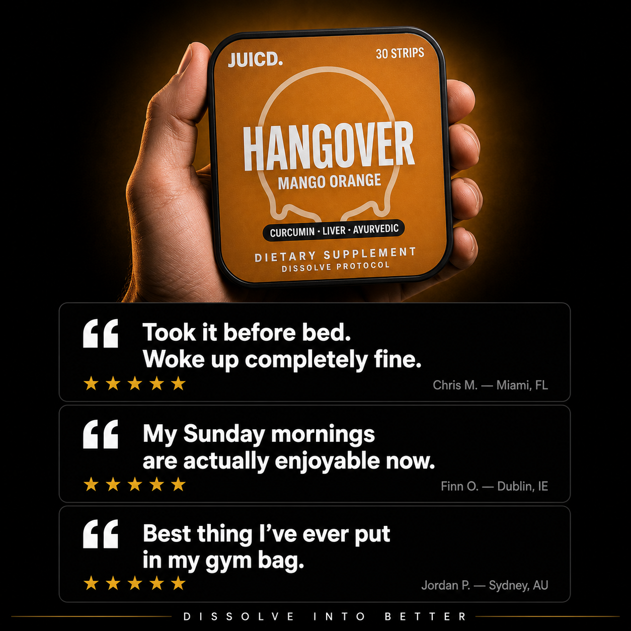 JUICD Hangover Strip — Tomorrow You Will Thank You
