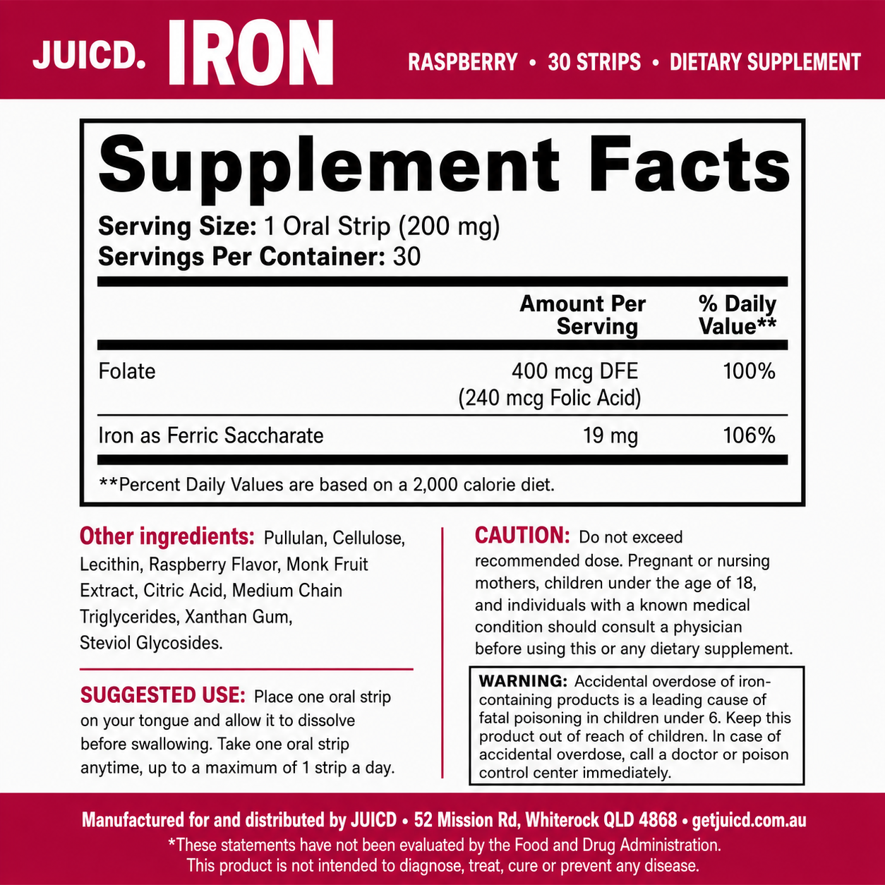 JUICD Iron Strip — Energy For Iron-Deficient Days