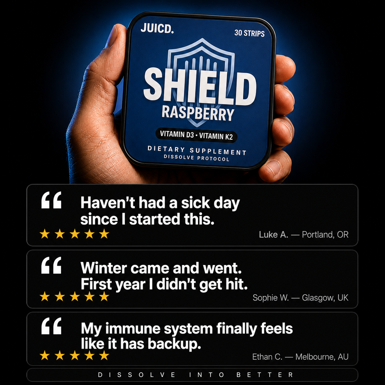 JUICD Shield Strip — Daily Bone Support
